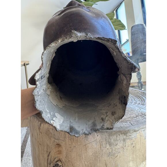 Antique Lakshmi Bust Sculpture Metal Cast Iron? Cambodia Goddess 17”/44cm Huge - Picture 12 of 15